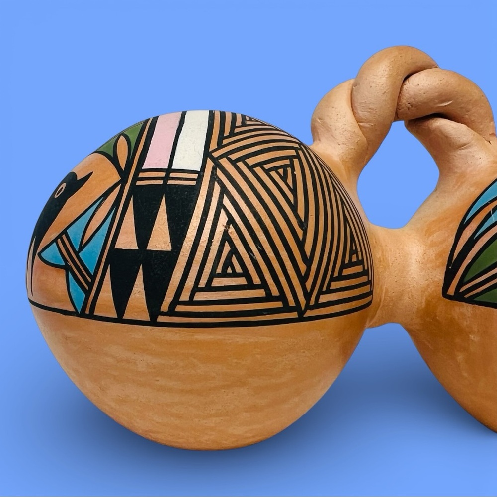 Native‎ American Acoma Pueblo Triple Canteen Polychrome Yolanda Trujillo Signed - Picture 9 of 15
